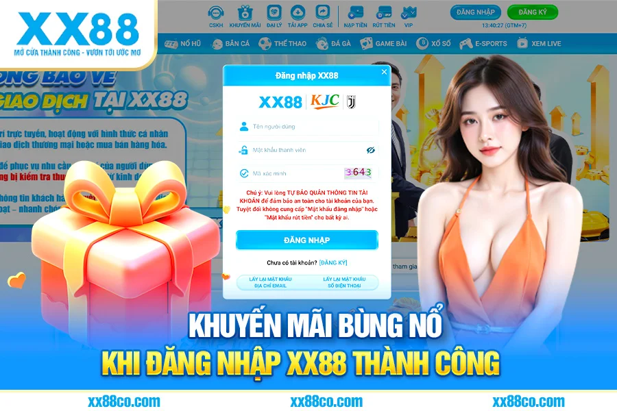 Khuyến mãi bùng nổ khi đăng nhập XX88 thành công